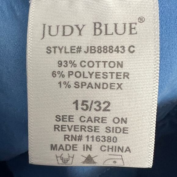 Judy Blue Women's 15/32 High Rise Tummy Control Wide Leg Crop Jean Raw Hem Dyed‎ - Picture 8 of 14